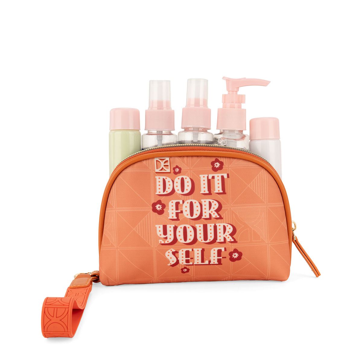 Cosmetiquera Cierre Sencillo Cloe Naranja para Mujer image number null