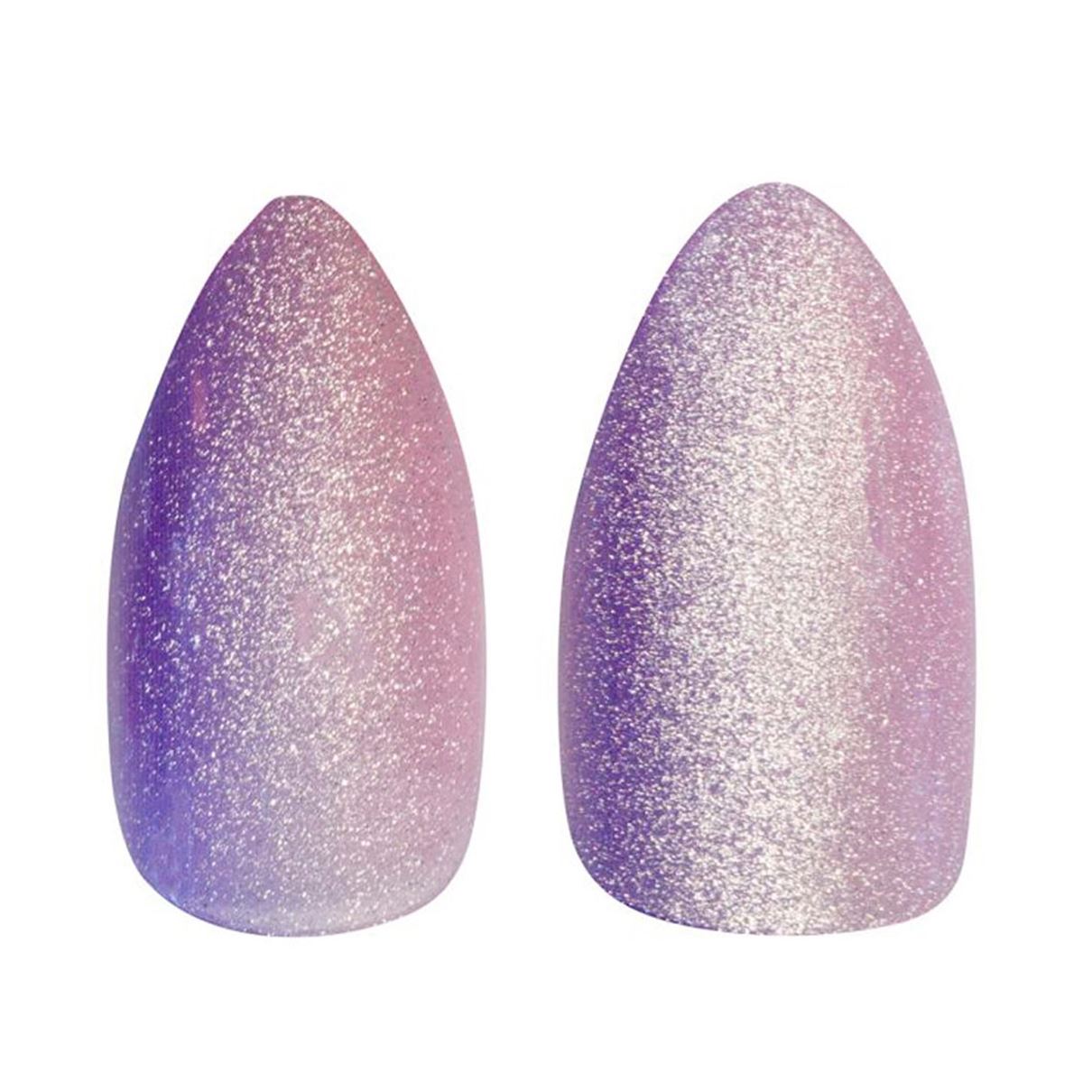 Kit Uñas Postizas Velvet Medium Stiletto Morado Cateye 24 piezas image number null