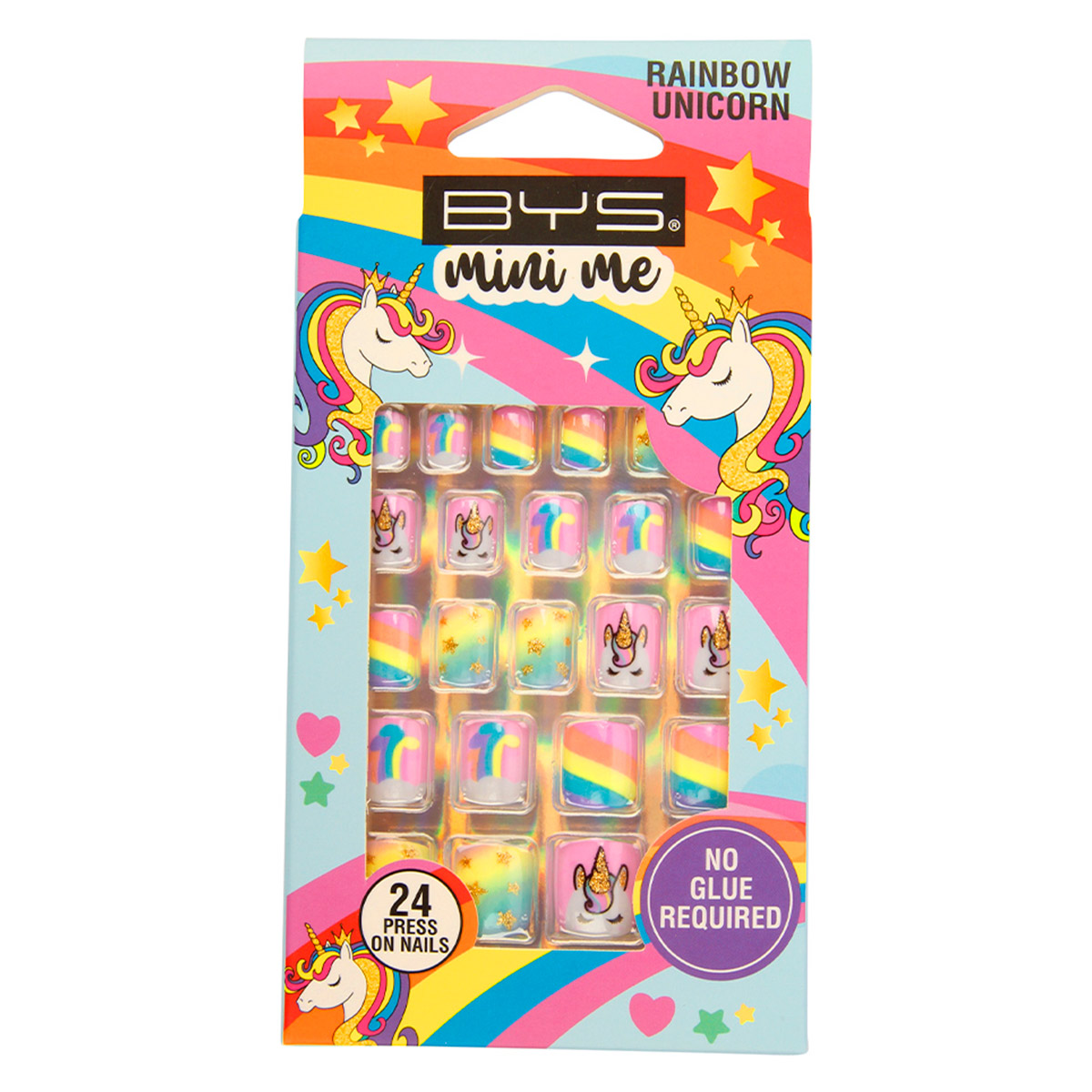 U&ntilde;as Decoradas 24 Piezas Rainbow Unicorn BM001 Bys Mini Me image number null