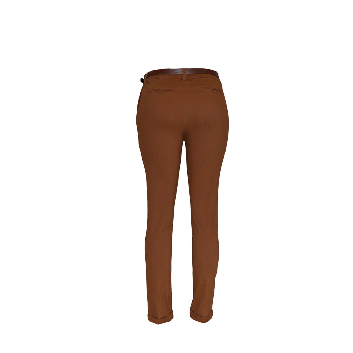 Pantalón recto liso con cinturón a tono Philosophy talla grande color cafe medio modelo P2287N.. image number null