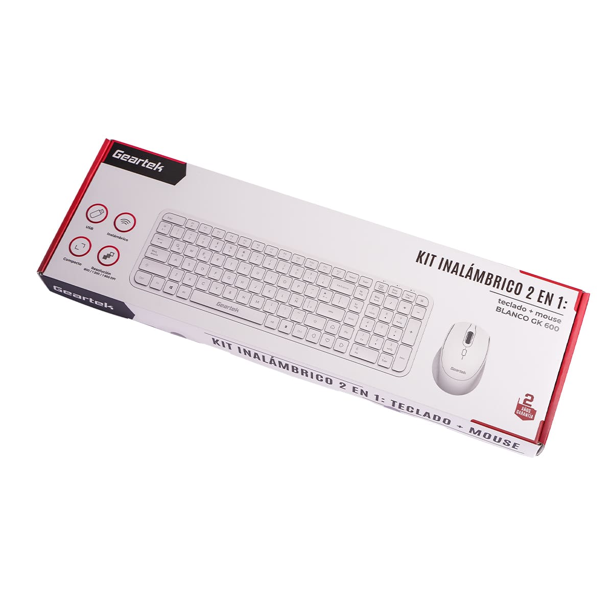 Kit Geartek Teclado+Mouse Inal&aacute;mbrico Blanco image number null