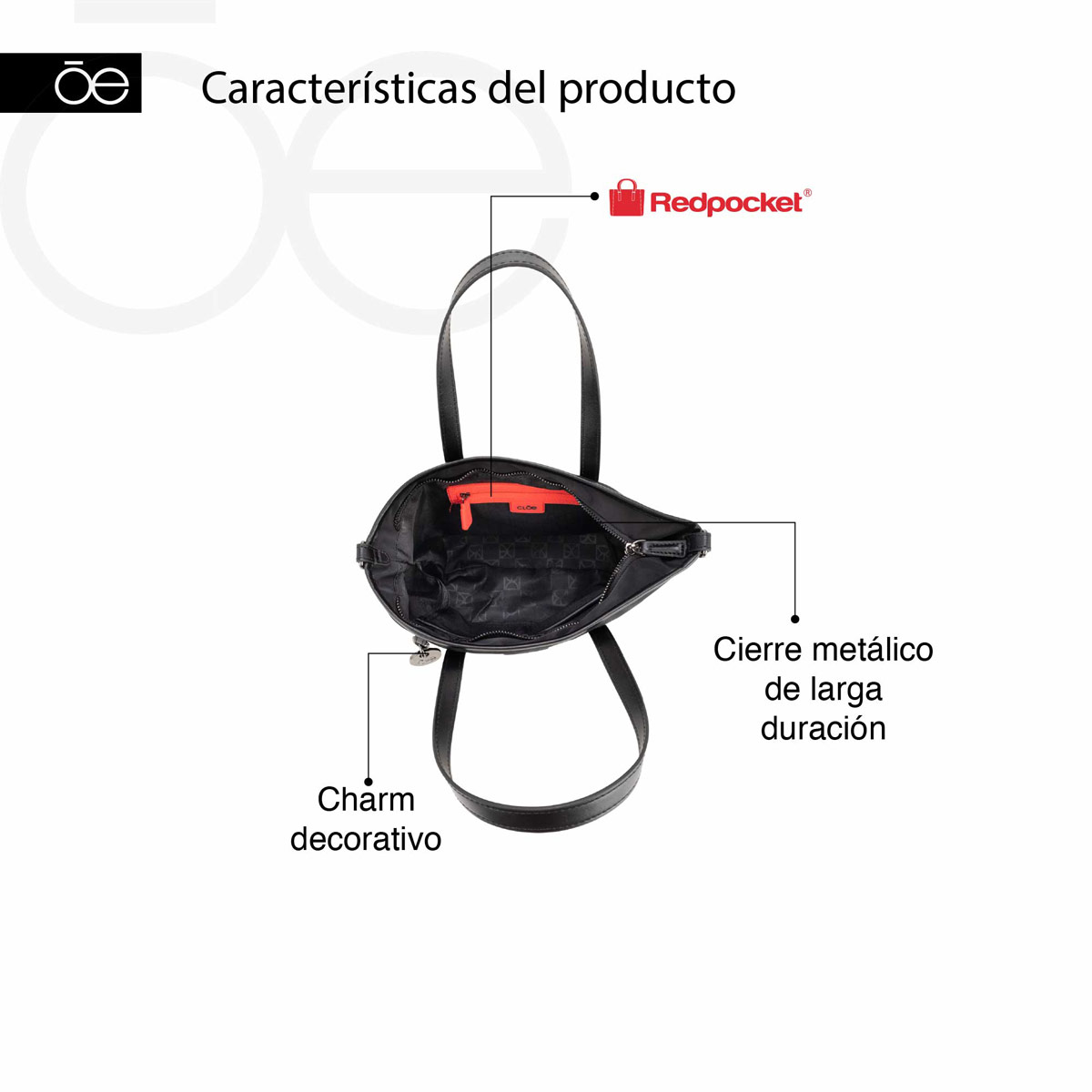 Bolso Tote Cloe Coral para Mujer image number null