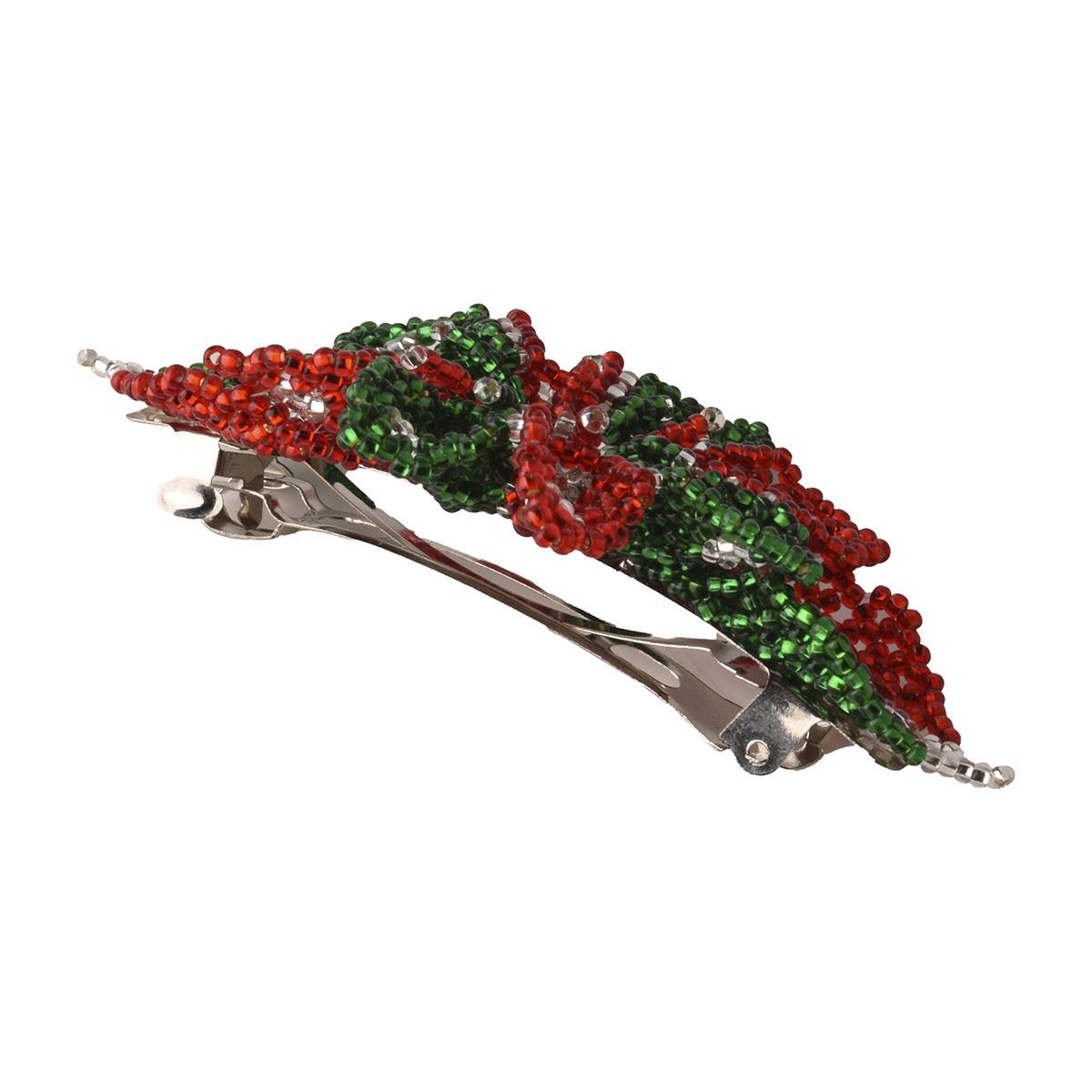 Broche Artesanal Flor Grande Edición Fiestas Patrias Tricolor Chaquira image number null