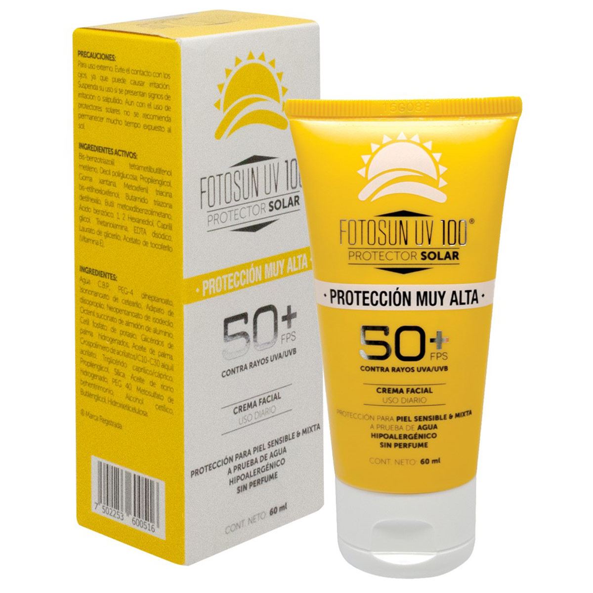 Fotosun UV 100 Crema facial 60 ml 50+ protección muy alta image number null