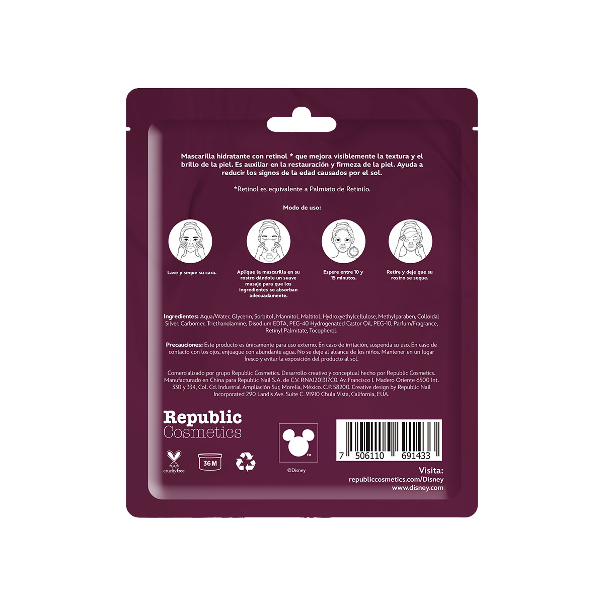 Mascarilla Individual Retinol Maléfica image number null