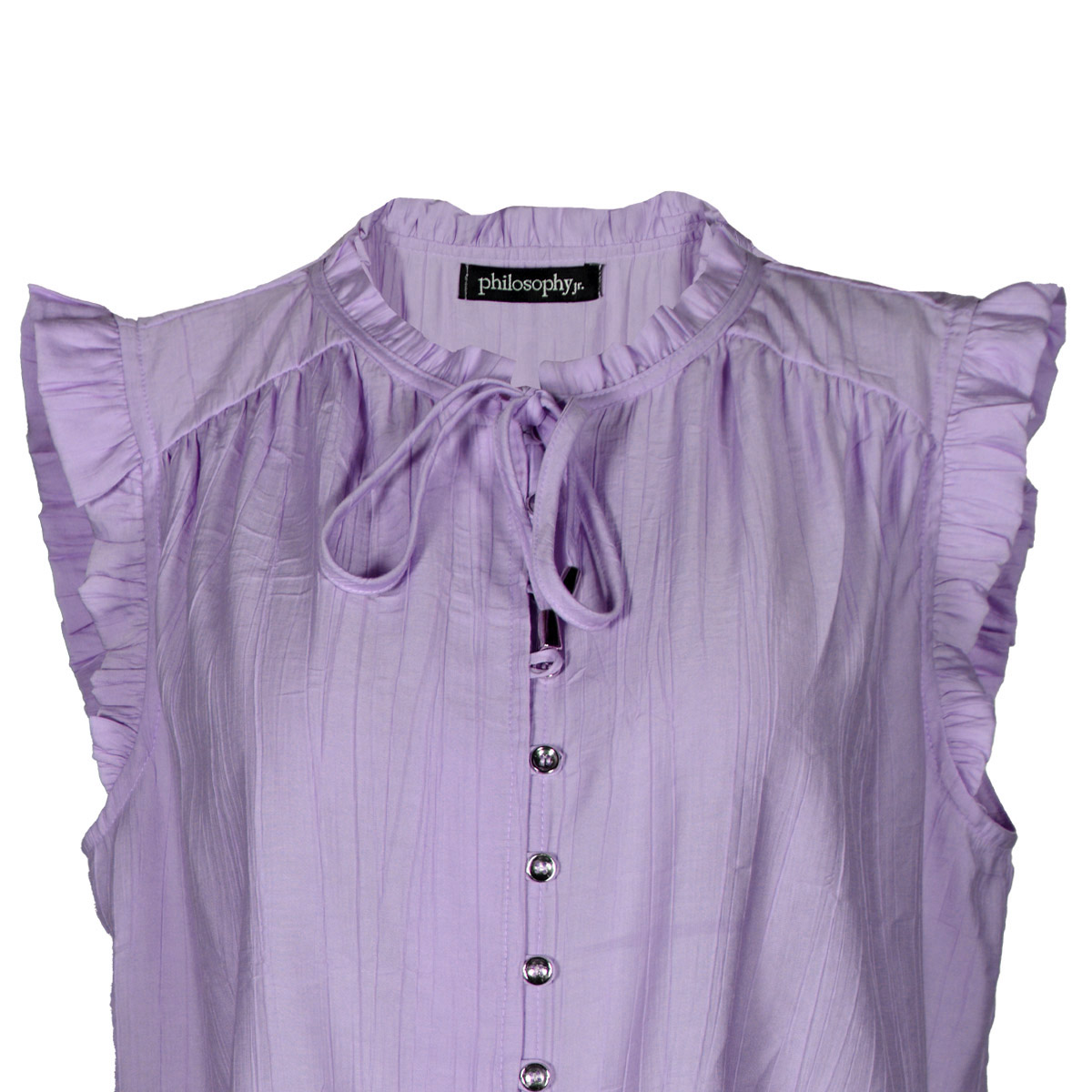 Blusa Lisa con Olanes Philosophy Talla Mediana Color Morado Claro para Mujer image number null