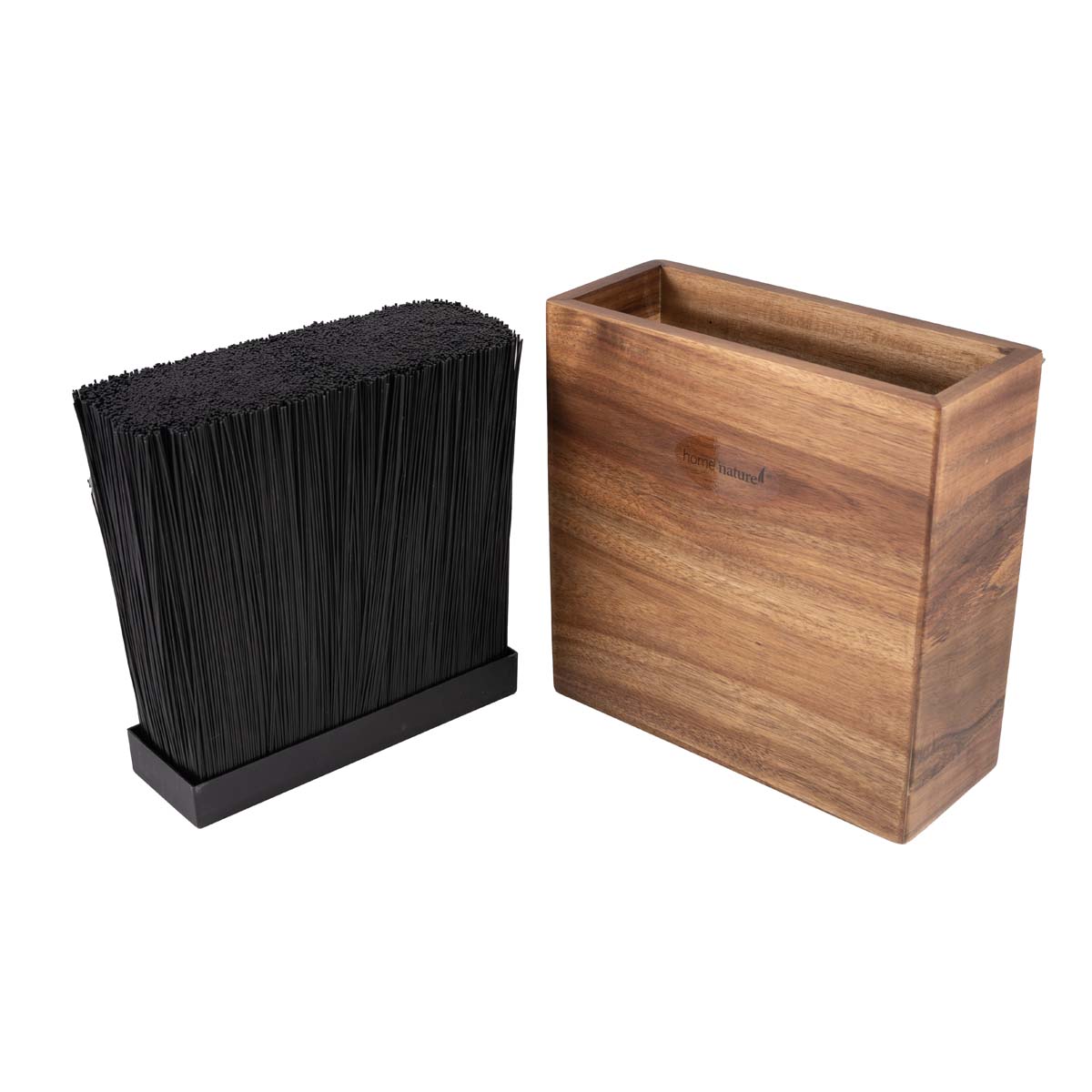 Home Nature Organizador de madera para cuchillos 22x9x22 cm image number null