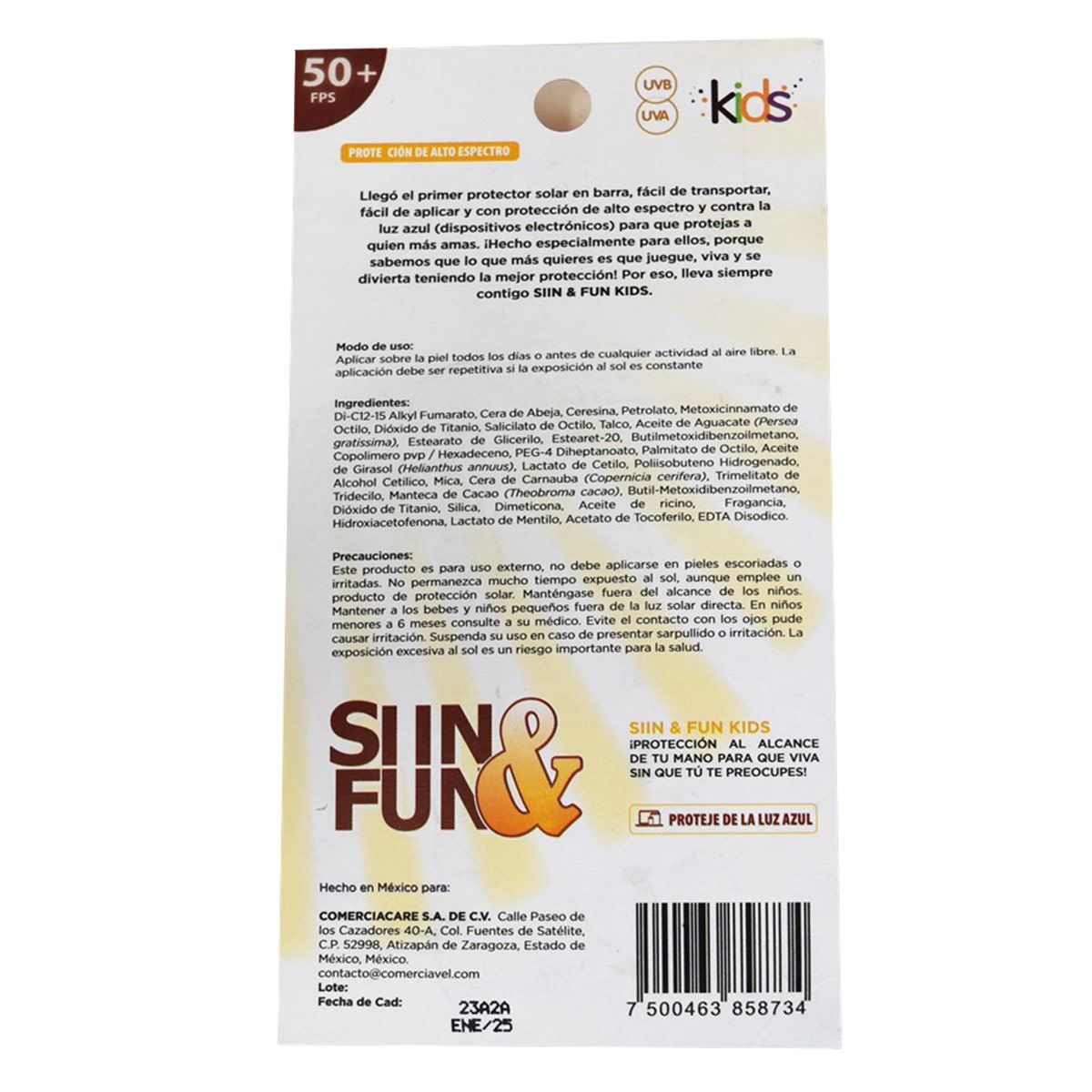 Protector solar en barra Siin & Fun Kids image number null