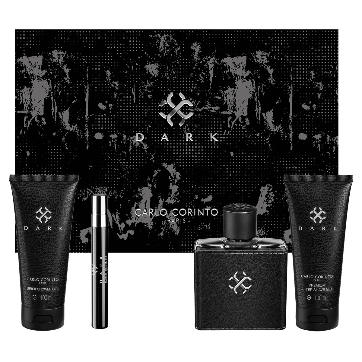 Set Eau De Parfum Carlo Corinto Fyw Dark Eau De Parfum 100 Ml + After Shave Gel 100 Ml + Body Shower Gel 100 Ml +Eau De Parfum 10 Ml para Hombre image number null