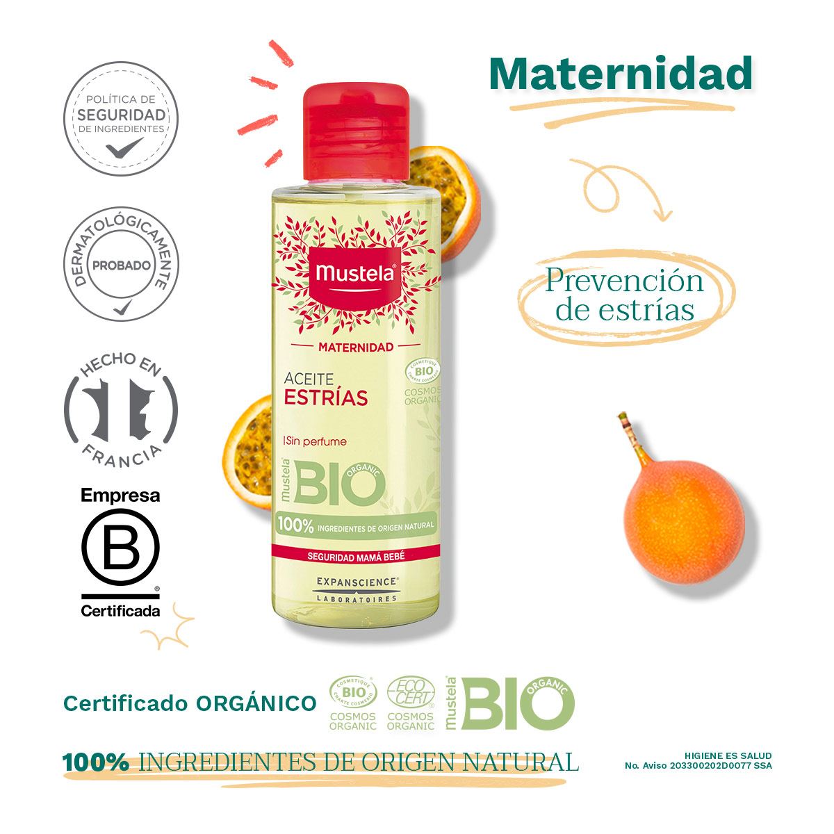 Mustela Aceite Prevención Estrías 105ml image number null