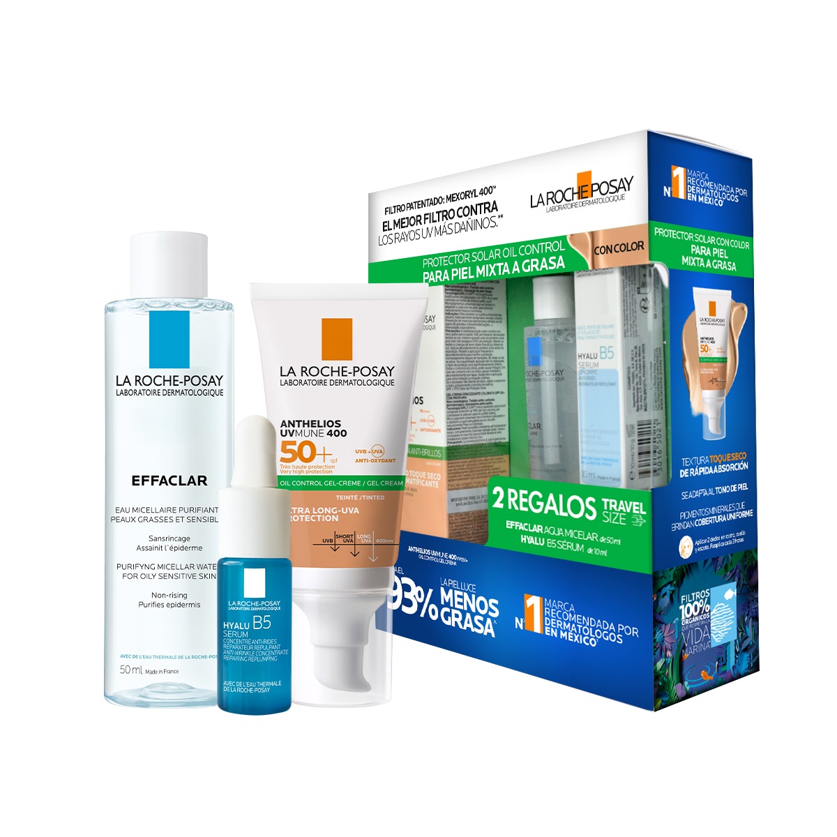 La Roche Posay Rutina De Protecci&oacute;n Solar Con Textura Gel Crema Con Color Para Piel Mixta A Grasa image number null