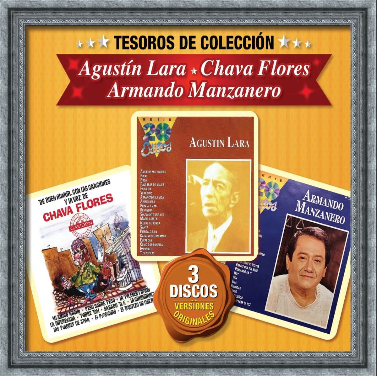 3CDs Tesoros de Colección - Varios (Manzanero, Lara y Flores) image number null