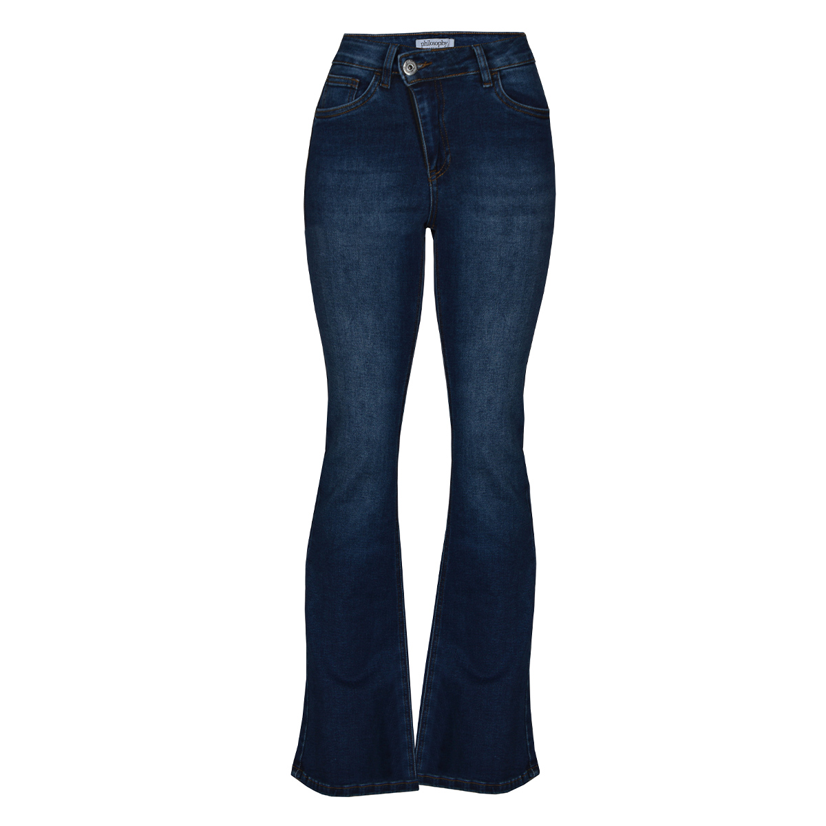 Jeans Acampanado Philosophy Color Azul Obscuro Talla 1 para Mujer image number null