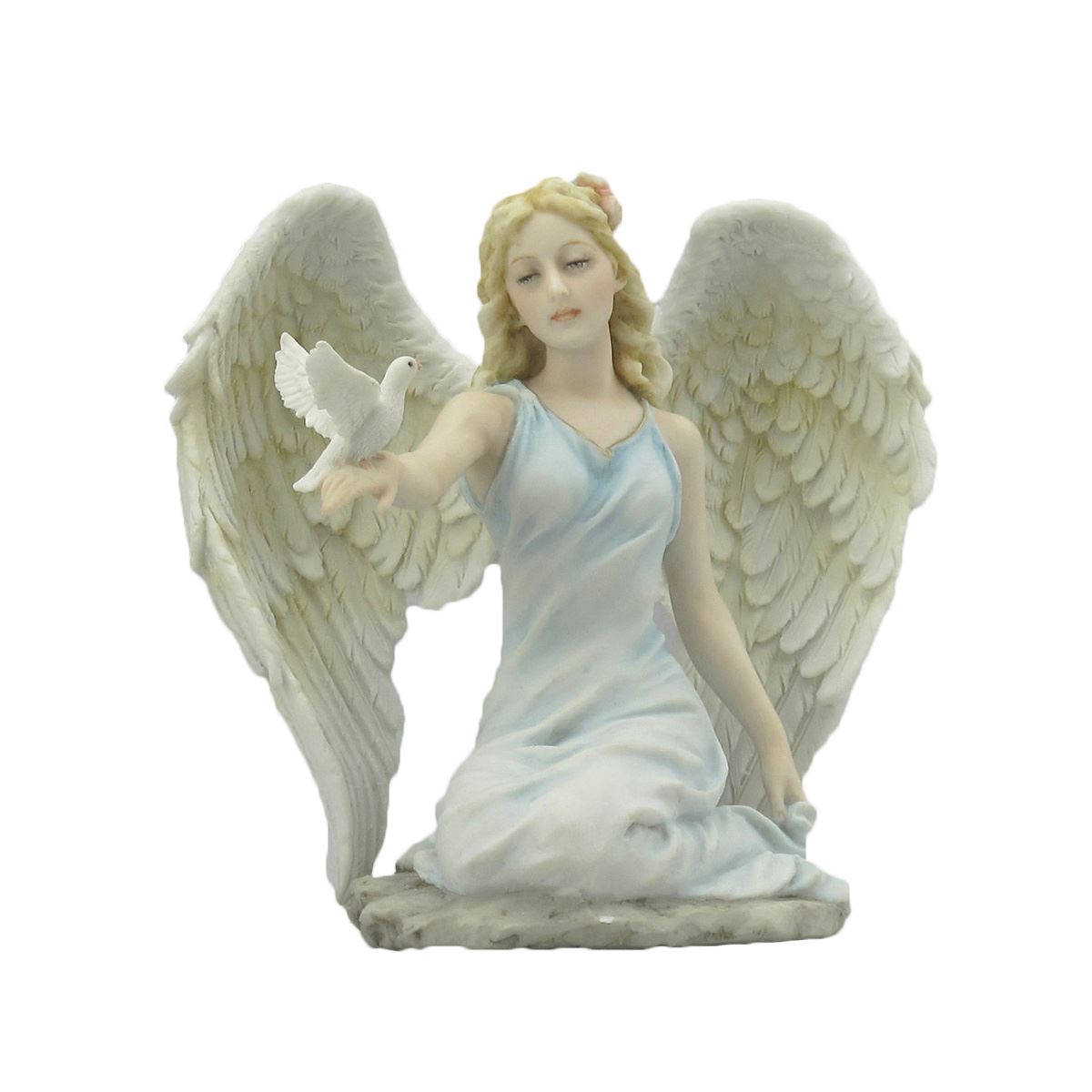 Ángel hincado sosteniendo una paloma image number null