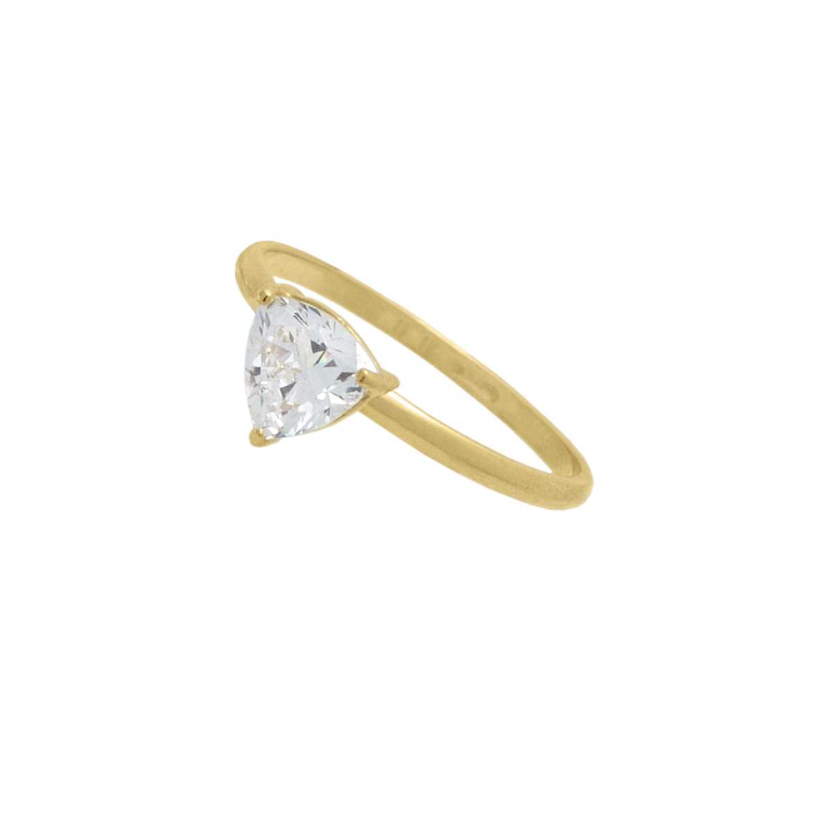 Anillo Zirconia Triangular Oro Amarillo 14K Roca image number null