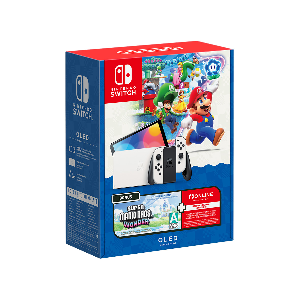 Consola Nintendo Switch Oled  + Super Mario Bros. Wonder + 12M NSO image number null