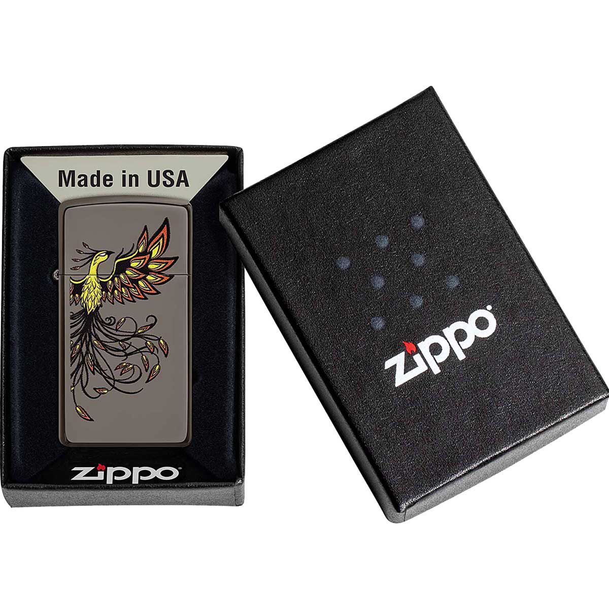 Encendedor Zippo black ice slim vuelo de Ave F&eacute;nix image number null