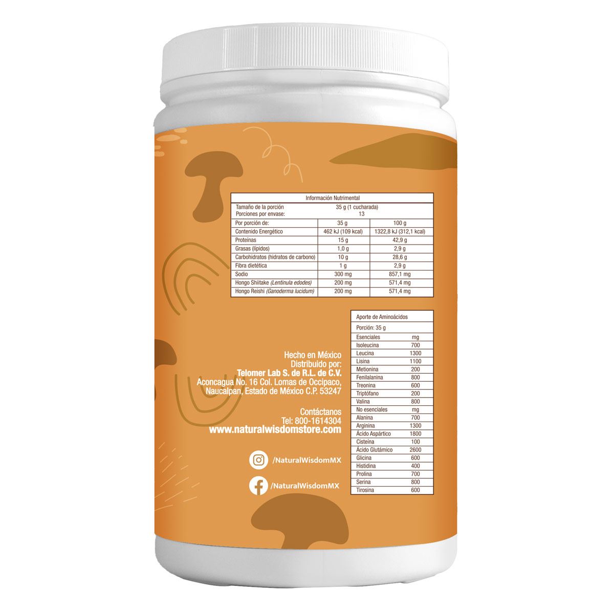 Proteína Vegetal Mushroom Caramel 455g image number null