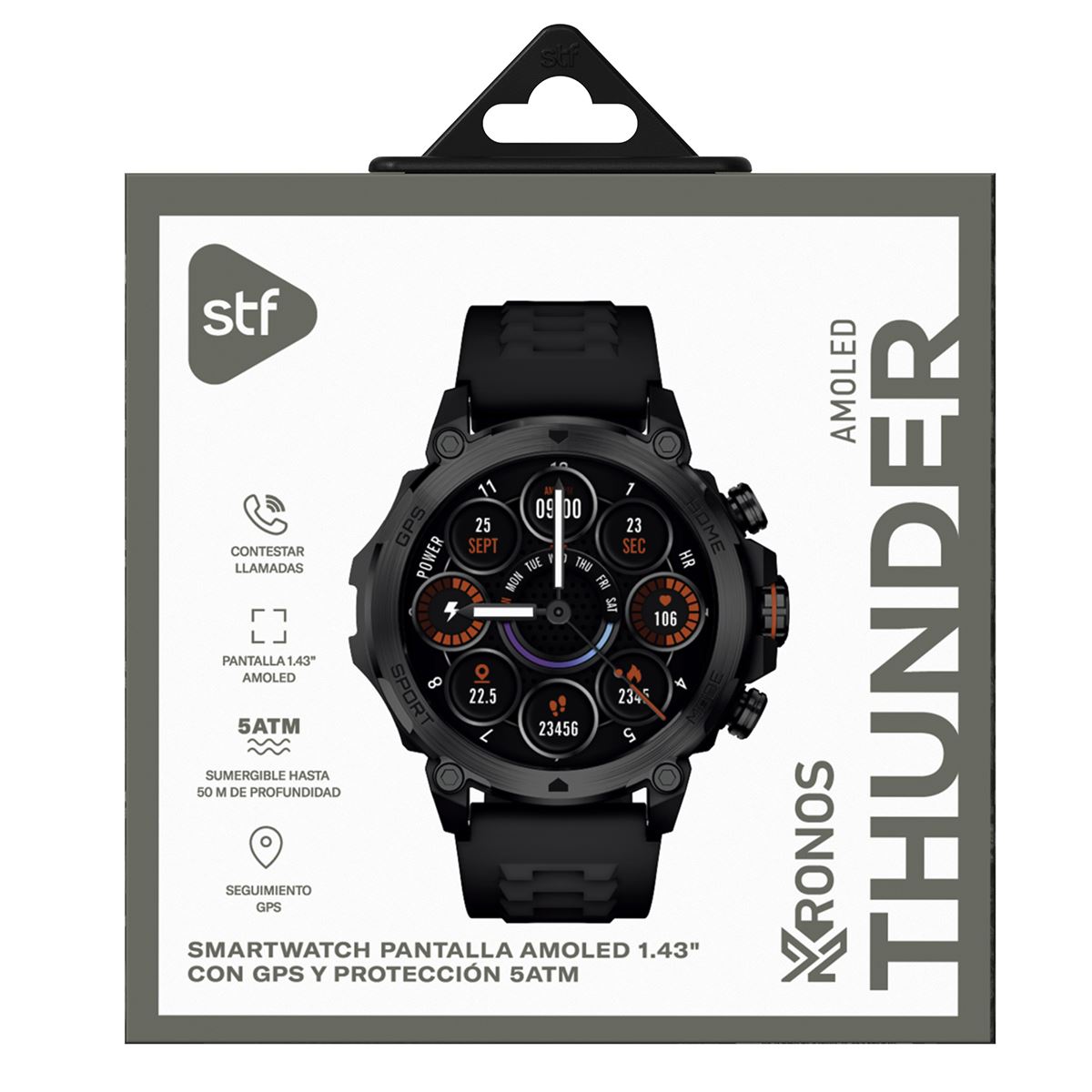 Smartwatch STF Kronos Thunder Negro image number null
