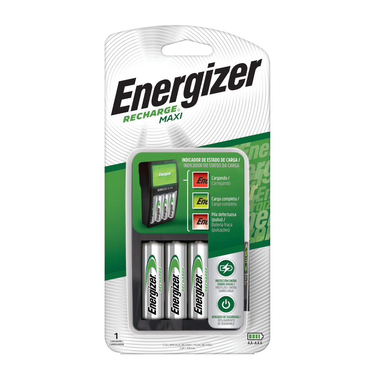Cargador Maxi Energizer + 2 pilas AA image number null