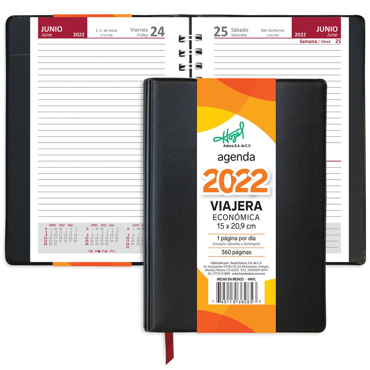 Agenda Viajera Eco Pagina por d&iacute;a Modelo 362-85 image number null