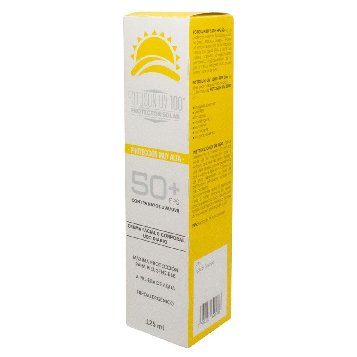 Fotosun UV 100 FPS 50+ Crema , tubo/125 ml sin aroma image number null