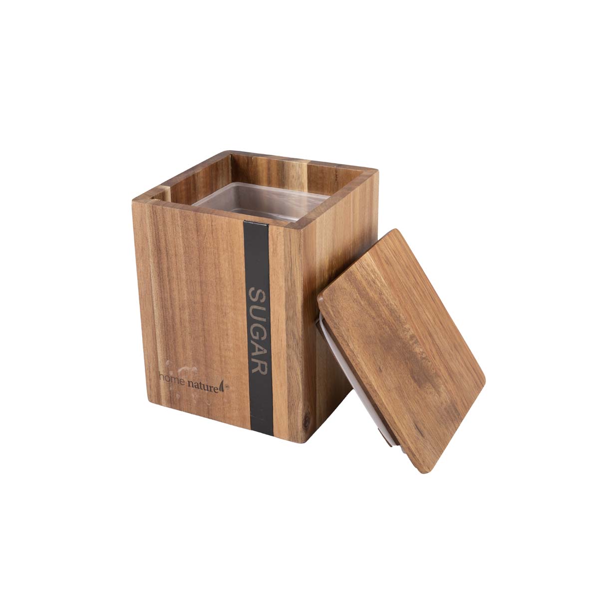 Home Nature Contenedore de madera Sugar  11.5x11.5x14.2 cm image number null
