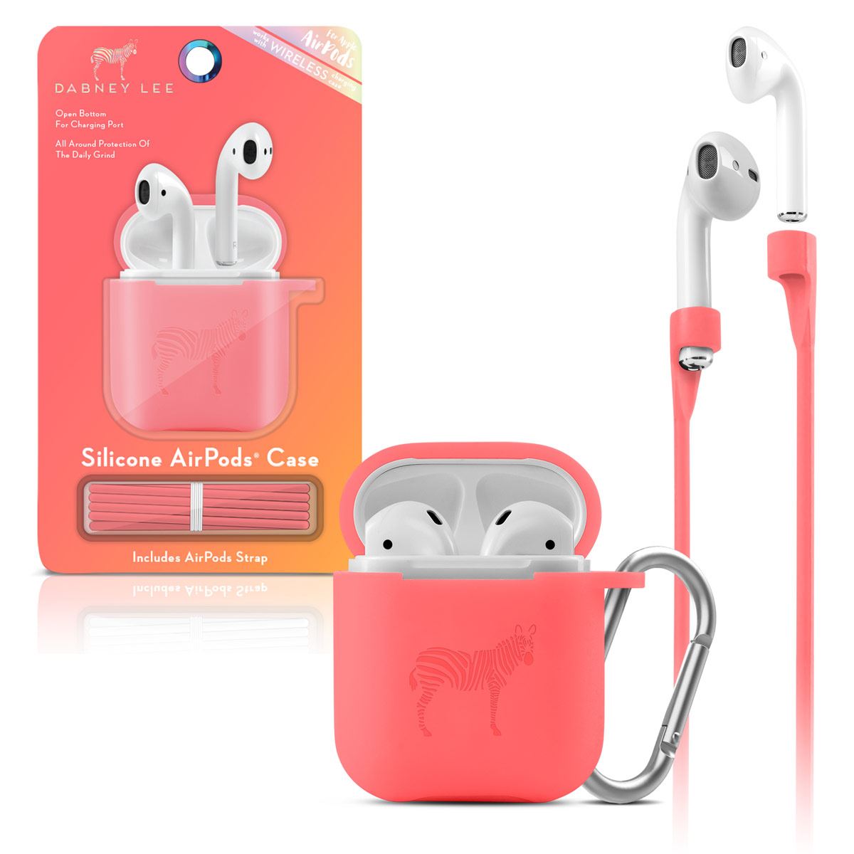 Funda de Silicón para Airpods Coral Neón Dabney Lee image number null