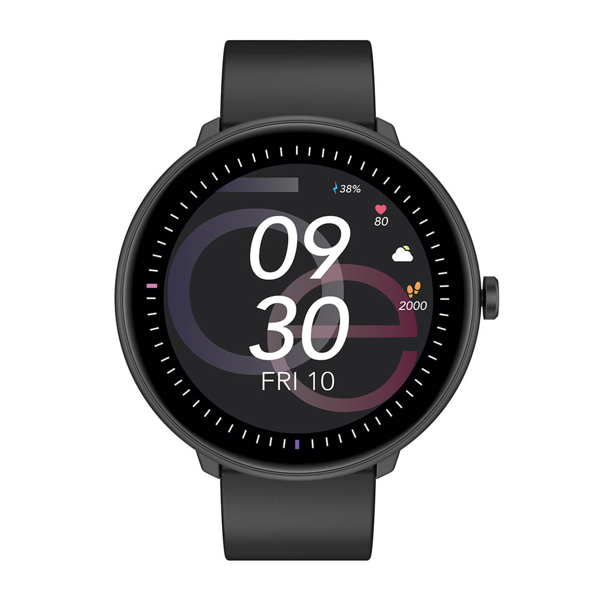 Smartwatch Cloe Series 3 silicón negro unisex image number null