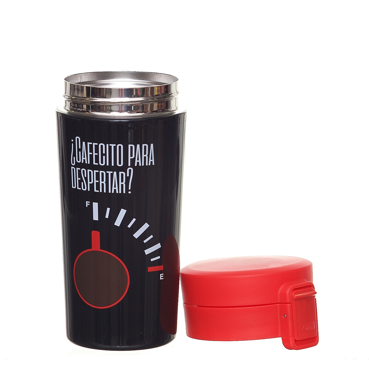 Vaso T&eacute;rmico Steiner Acero Inoxidable Divertido Dise&ntilde;o Negro-Rojo 350 ml image number null