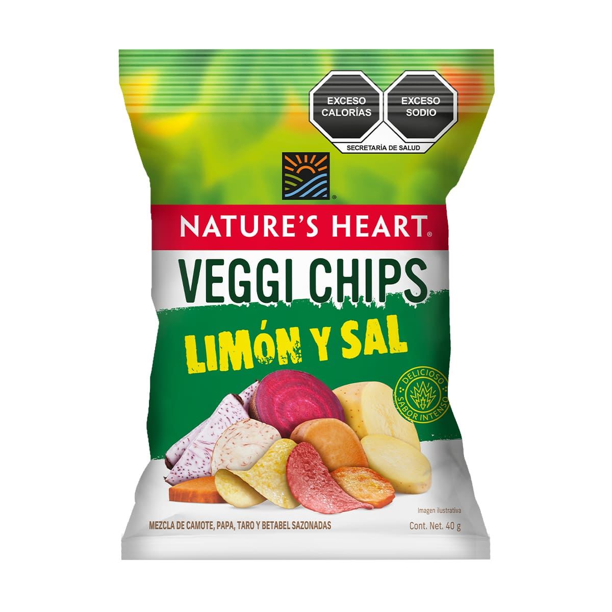 Veggi Chips Limón y Sal Nature's Heart 40g image number null