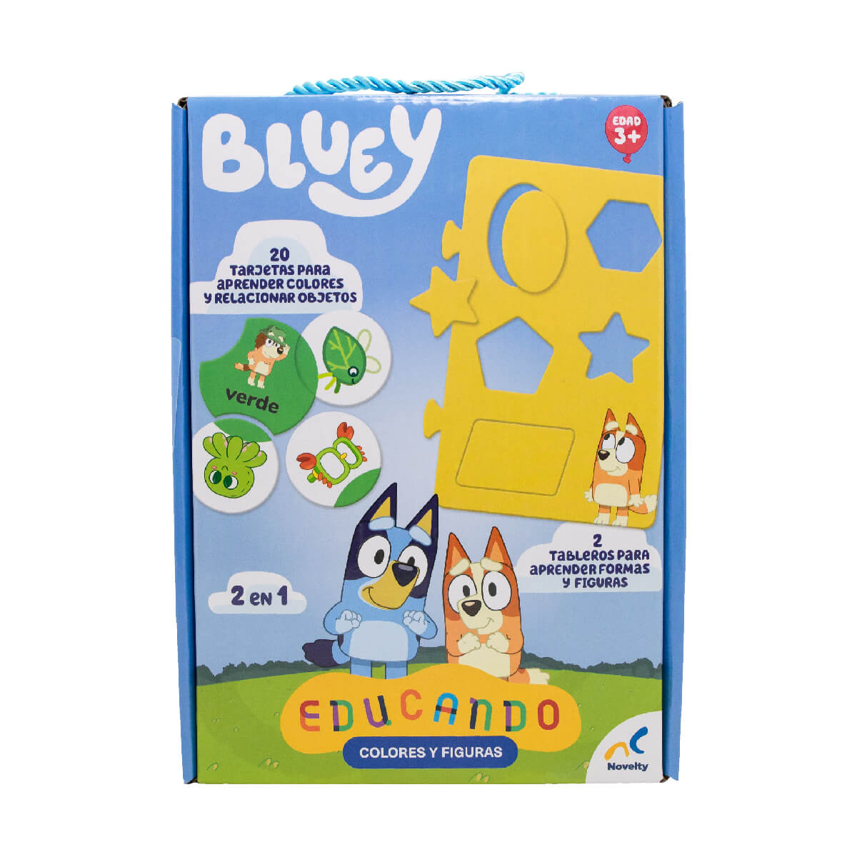 Juego De Mesa Preescolar Educando: Bluey Colores Y Figuras Caja De Cart&oacute;n image number null