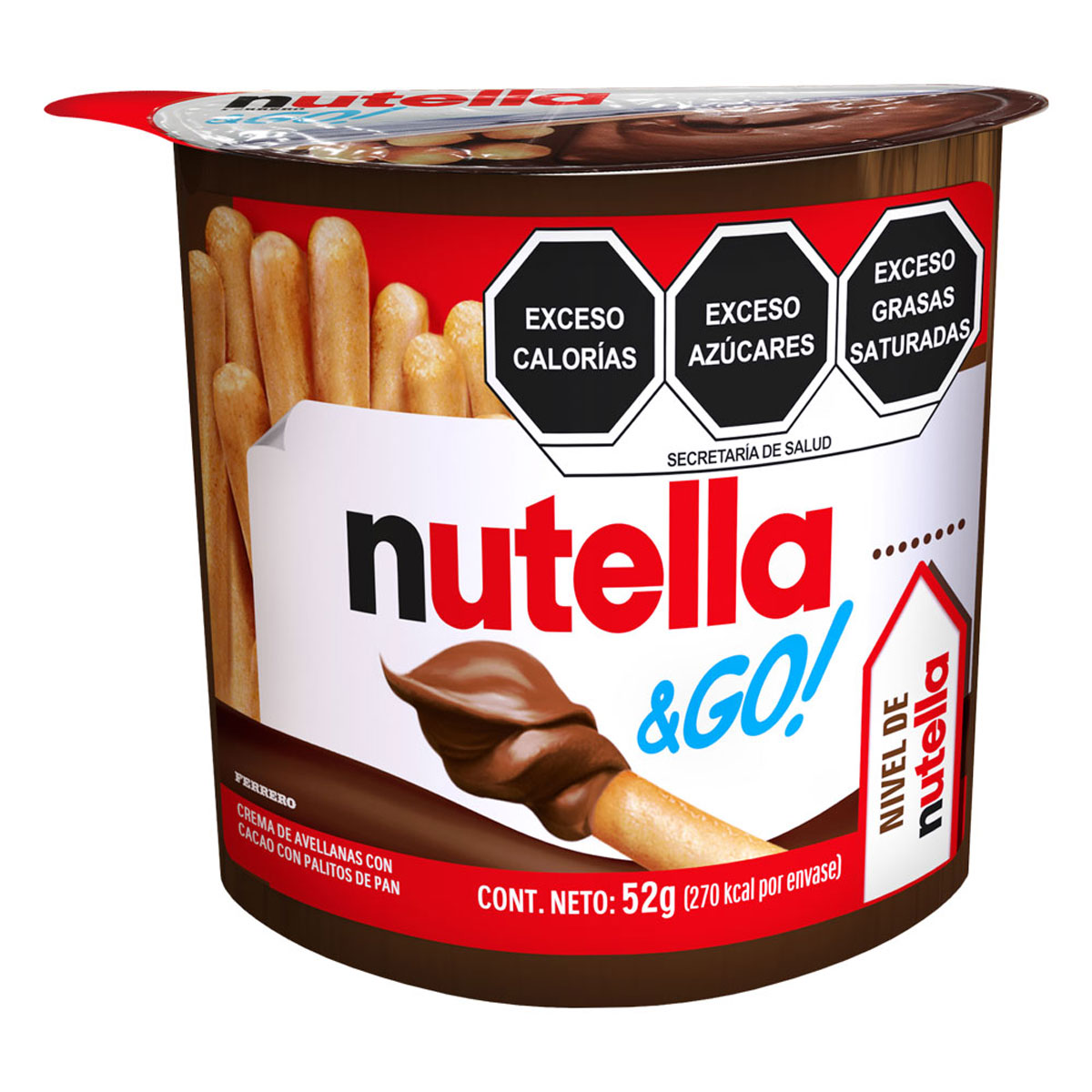 Nutella & Go Crema de Avellanas con Cacao y Palitos de Pan 52gr image number null