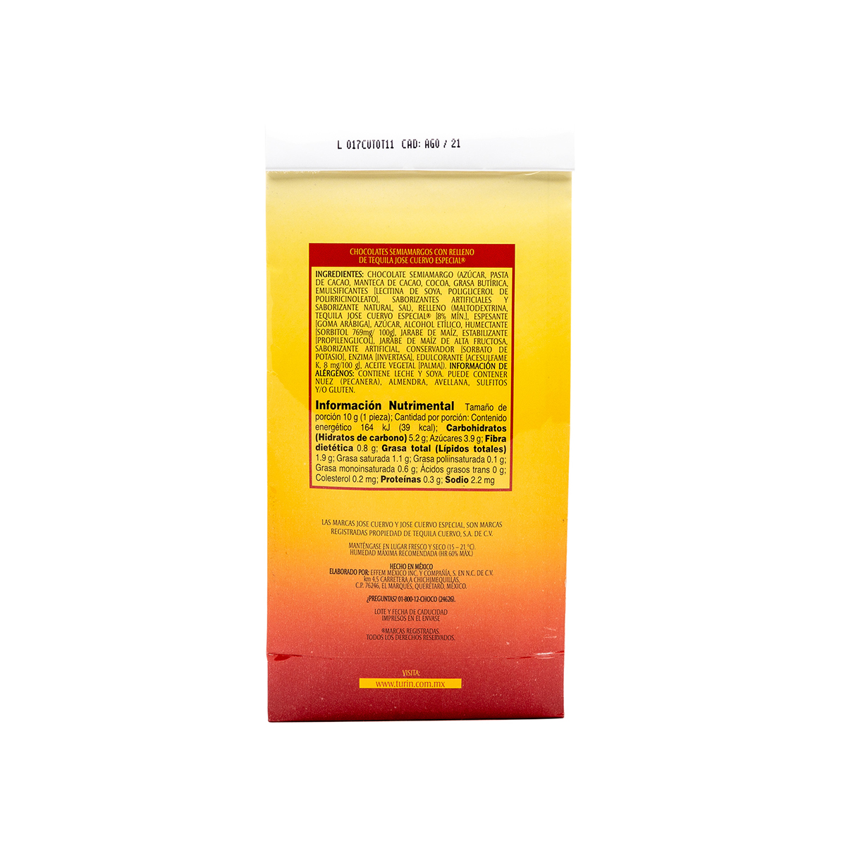 Bolsa de Chocolates rellenos de Tequila Jose Cuervo Especial Turin 120g image number null