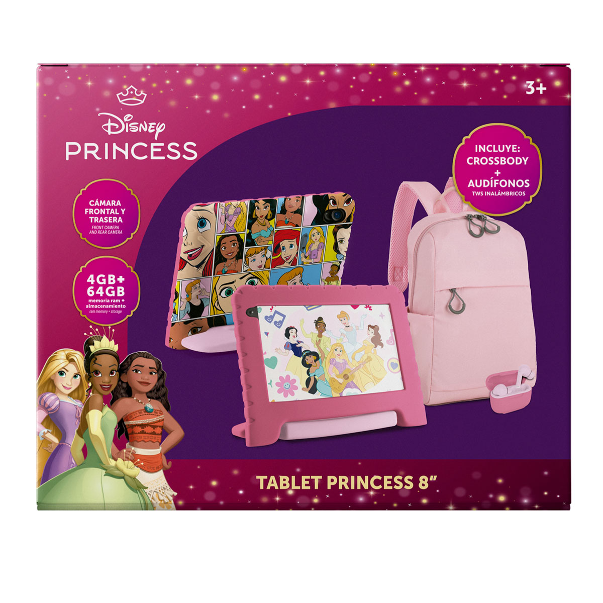 Tableta Combo Crossbody y Aud&iacute;fonos Princesas image number null