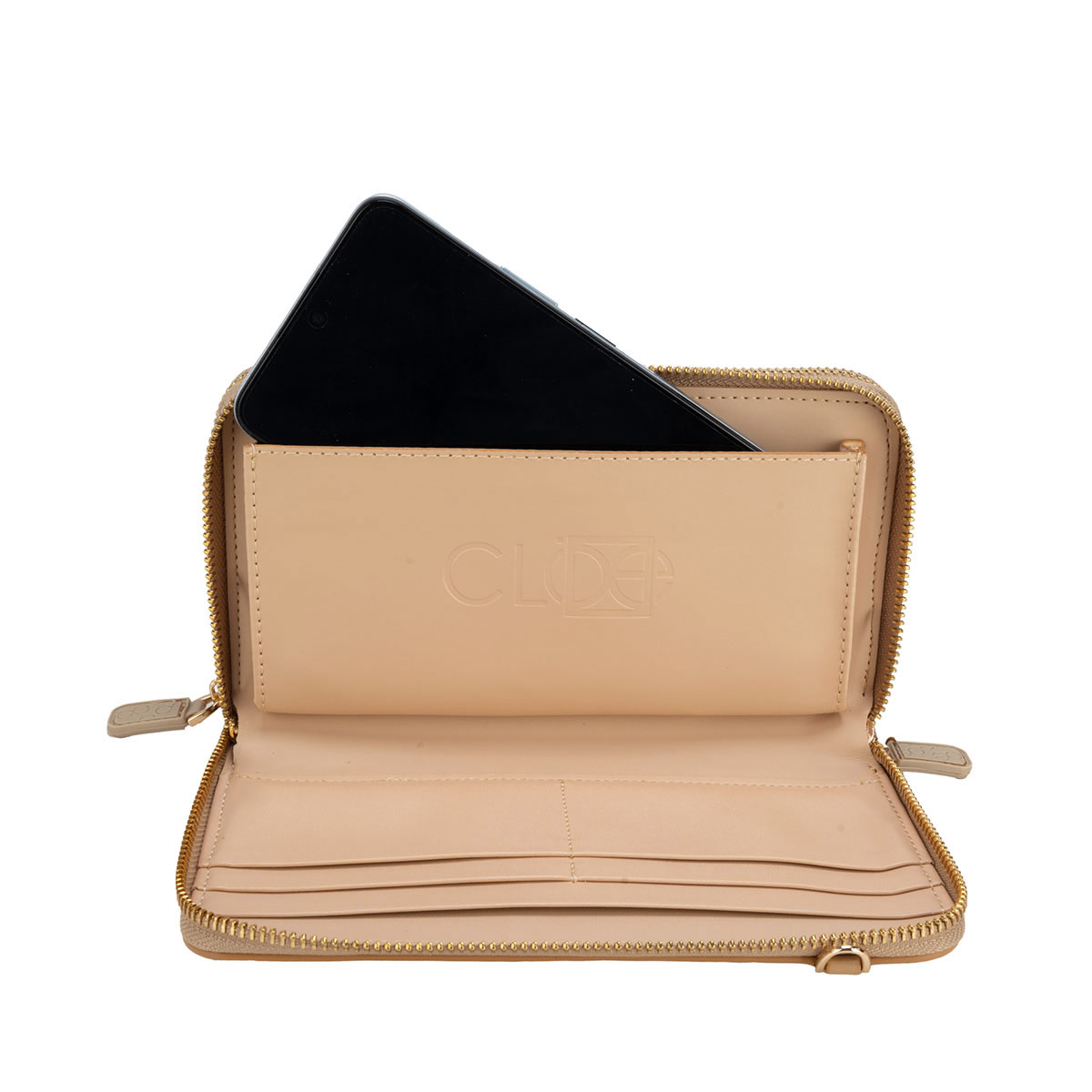 Billetera Cierre Doble Cloe Color Camel para Mujer image number null