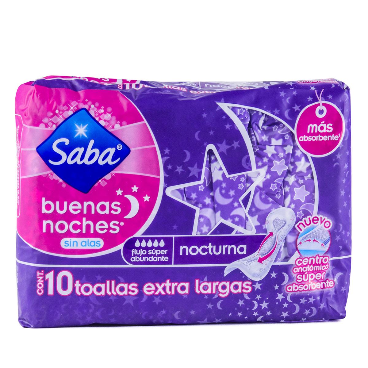 Saba Buenas Noches sin Alas Extra Larga con 10 Pzs. image number null