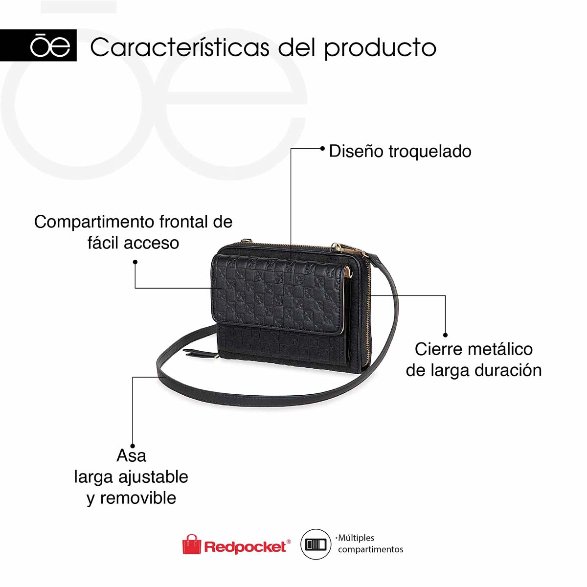Billetera H&iacute;brida Cloe Caf&eacute; para Mujer image number null