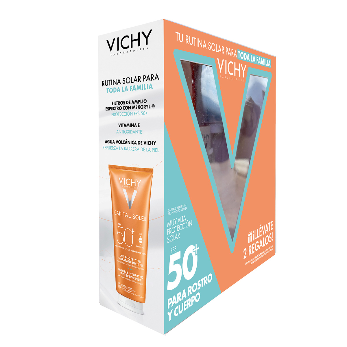 Vichy Capital Soleil FPS 50 Protector Solar Familiar + Vichy Capital Soleil UV-Age Daily FPS 50 + Mineral 89 Booster image number null