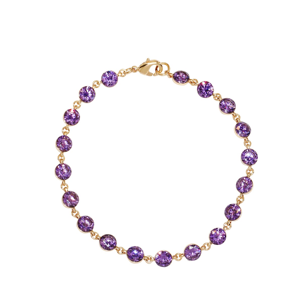 Pulsera Morado Baño De Oro Adrianne Picard Crystals image number null
