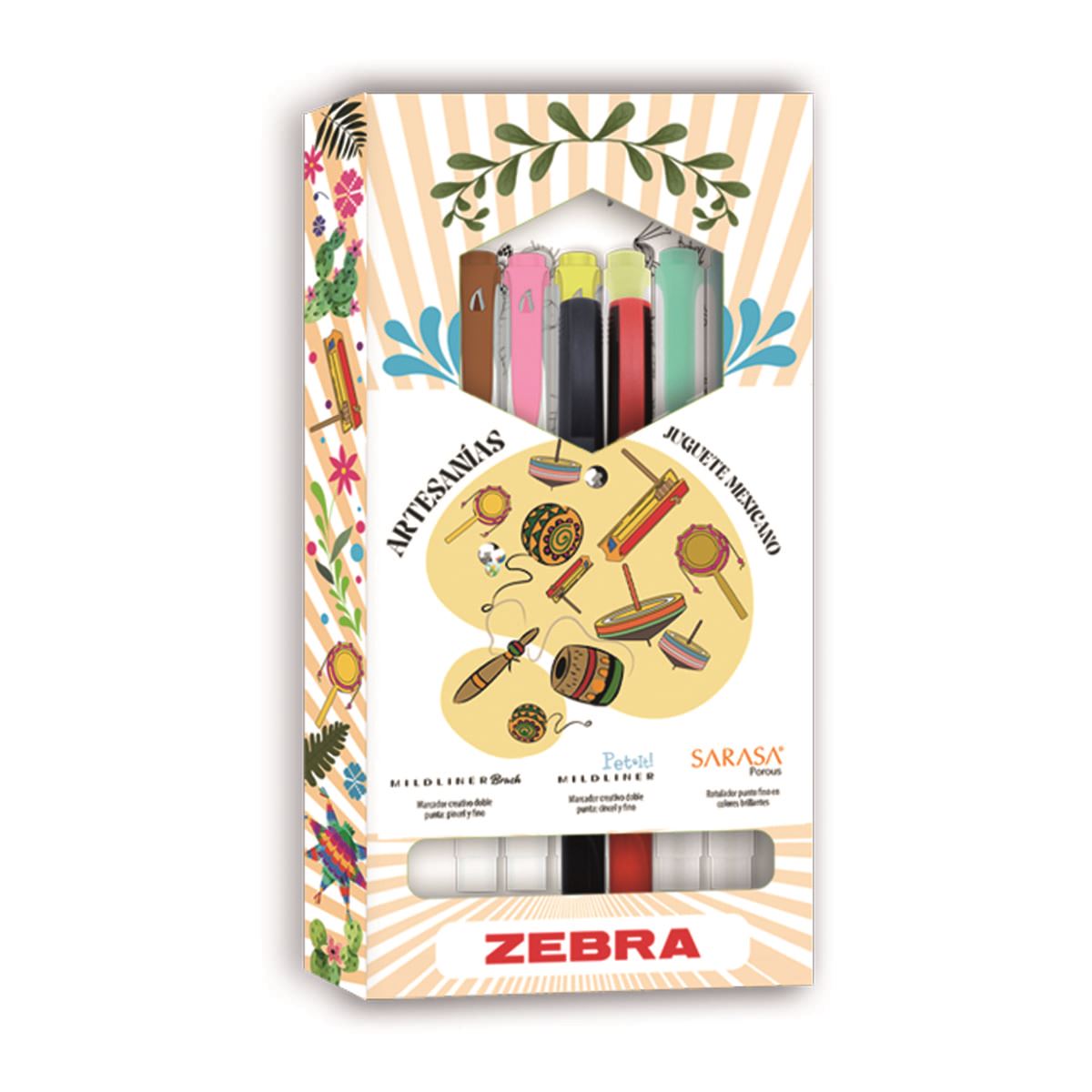 Set de Escritura Zebra Edición Artesanías Juguetes Mexicanos Marcador + Rotulador 8 Piezas image number null