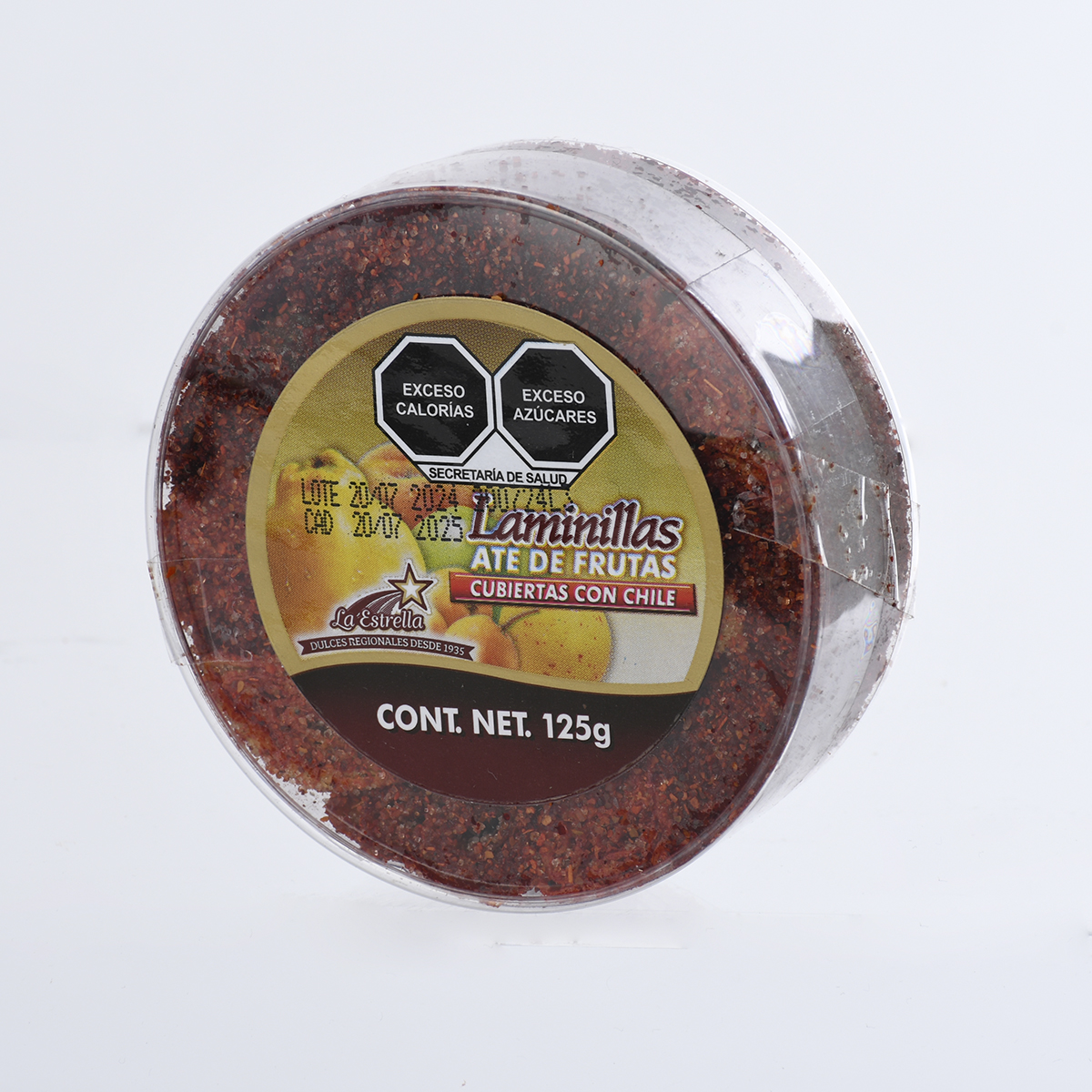 Laminillas Ate de Frutas Cubiertas con Chile Paquete 125 g La Estrella image number null