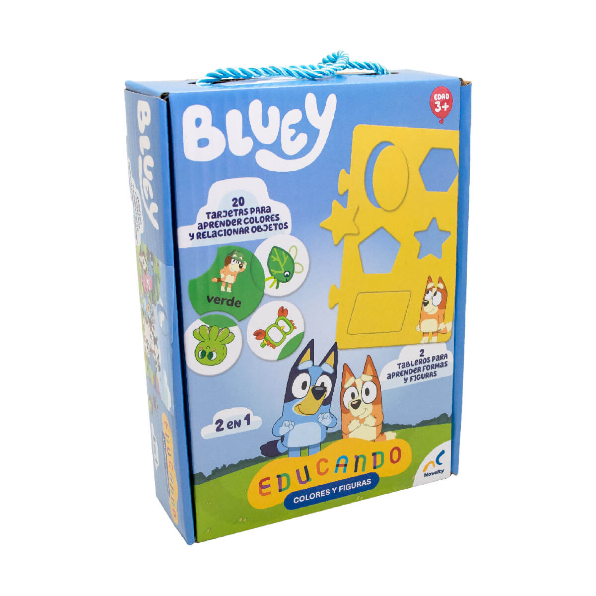 Juego De Mesa Preescolar Educando: Bluey Colores Y Figuras Caja De Cart&oacute;n image number null
