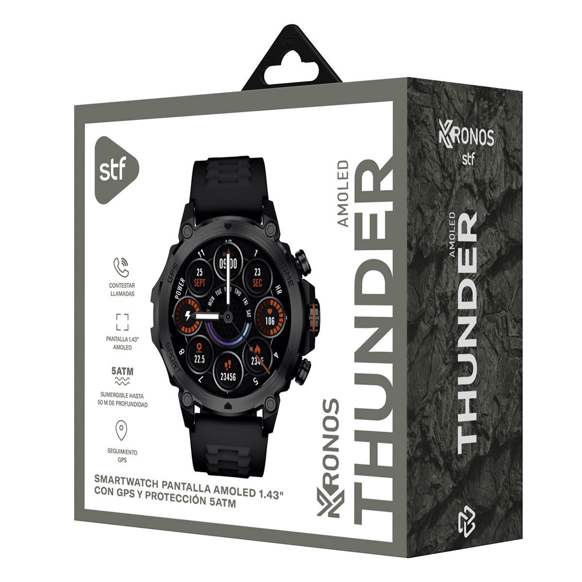 Smartwatch STF Kronos Thunder Negro image number null