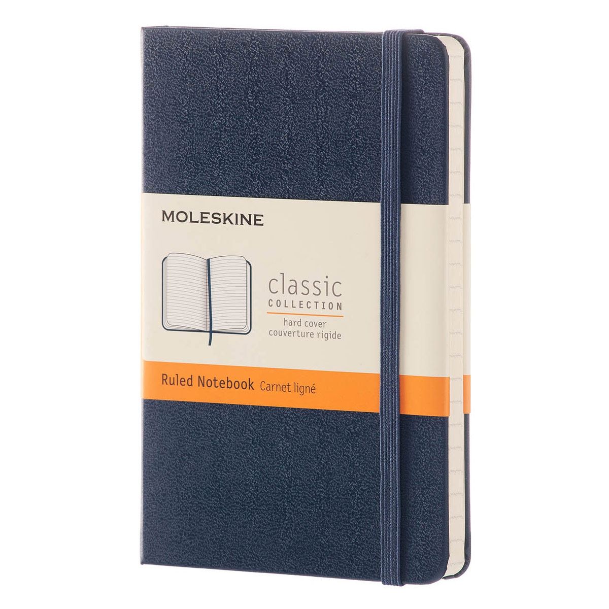 Libreta cl&aacute;sica bolsillo azul zafiro, hoja rayada pasta dura image number null