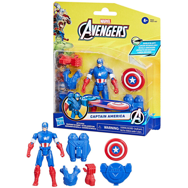 Figura de acci&oacute;n Marvel Epic Hero Capit&aacute;n Am&eacute;rica con Equipo Batalla image number null