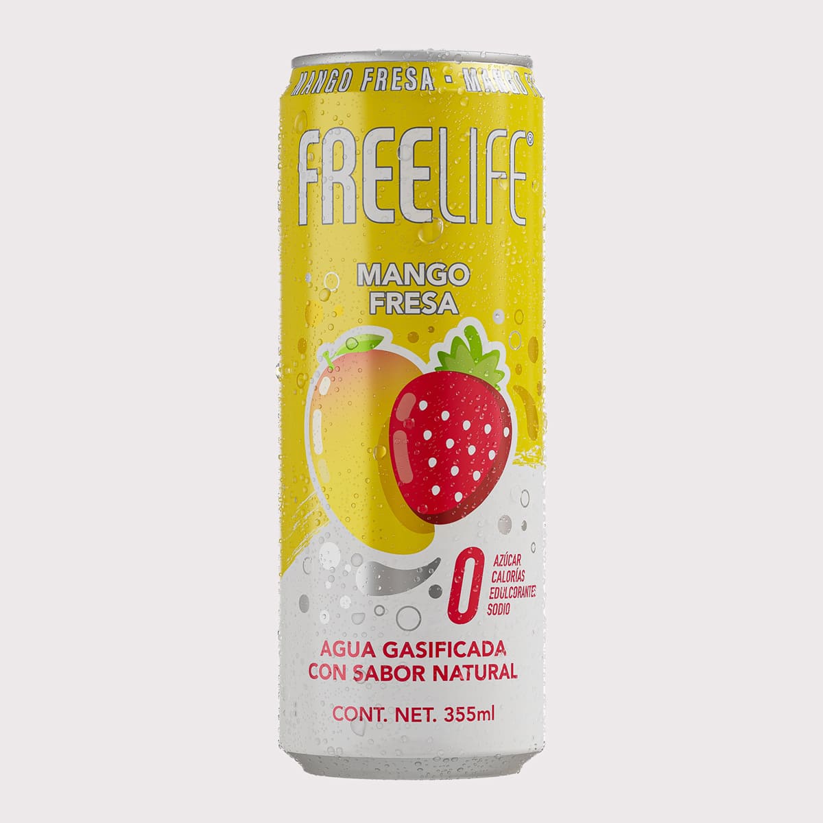 Agua Gasificada Freelife con Extracto de Mango Fresa 355ml image number null