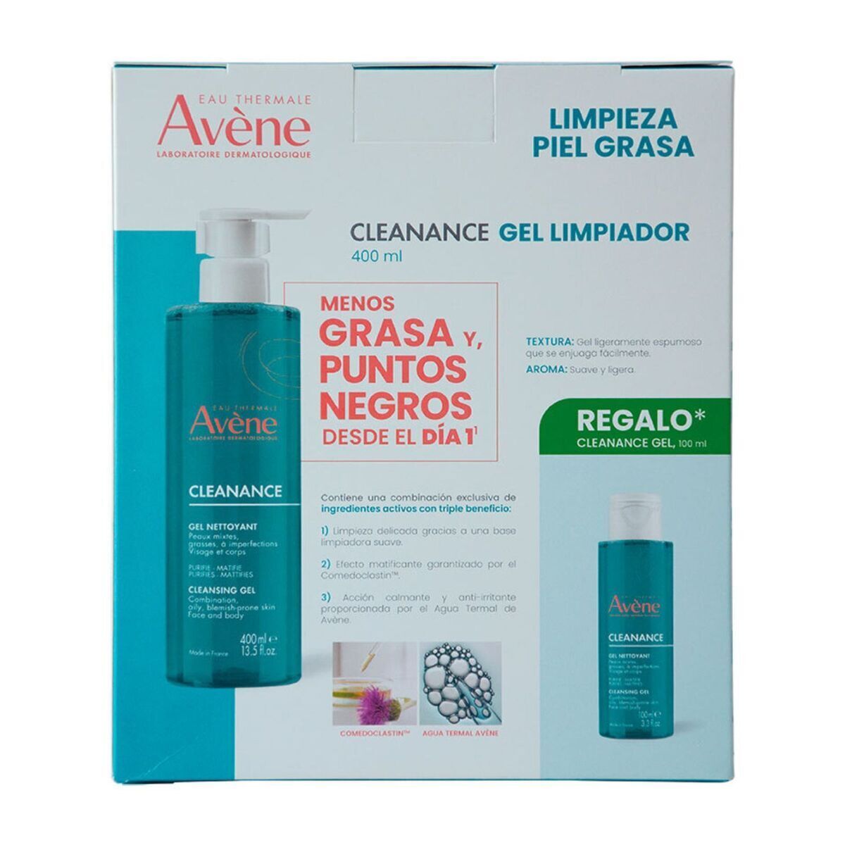 Avene Kit Cleanance Gel 400ml + 100ml Para Piel grasa image number null