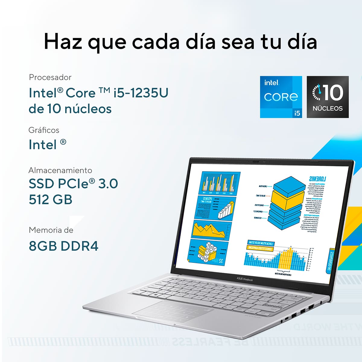 Laptop ASUS VivoBook X1404ZA-NK003W Ci5 1235U 8G 512G Plata image number null