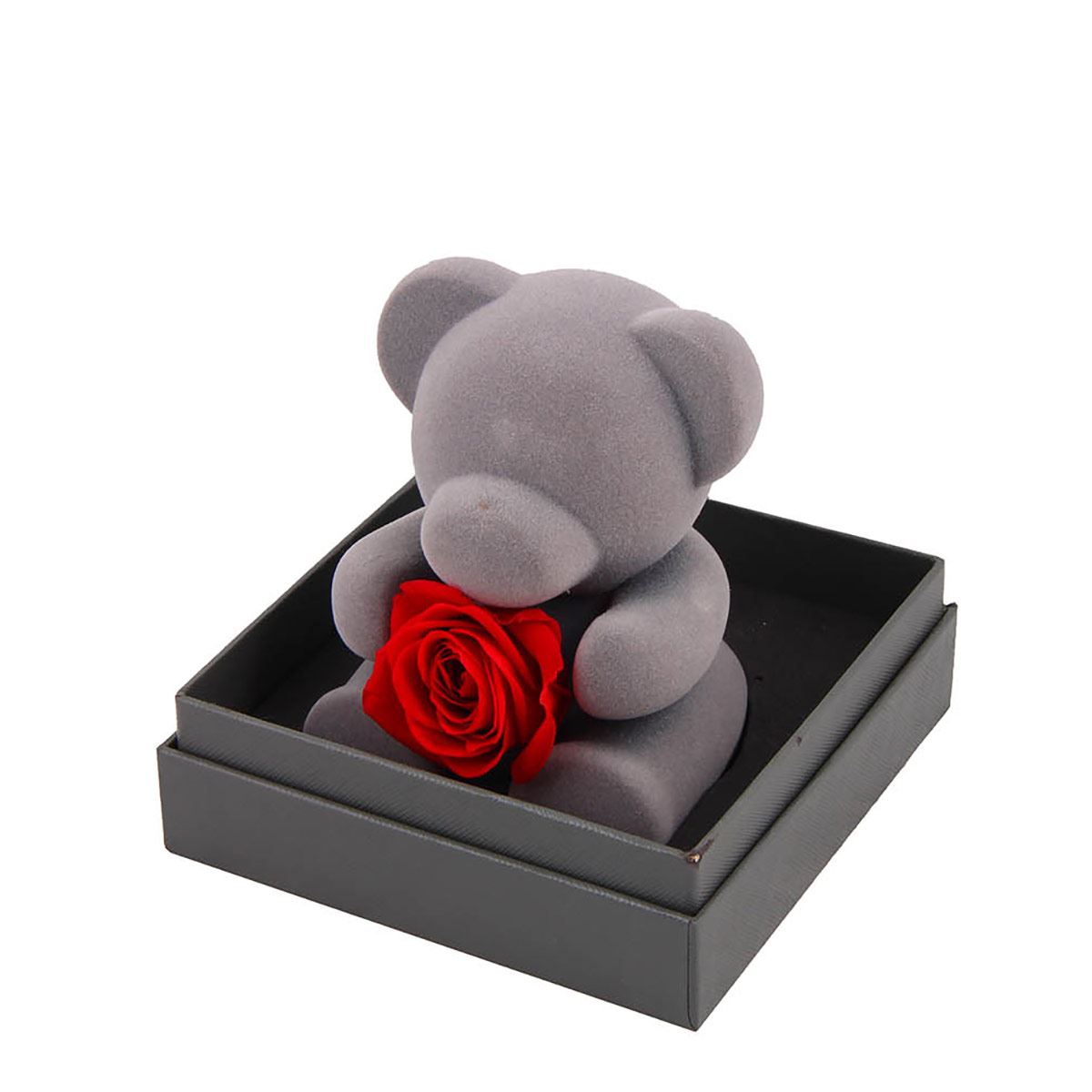 Home Nature caja de regalo y oso color gris con rosa roja 14.5*14.5*15 cm image number null